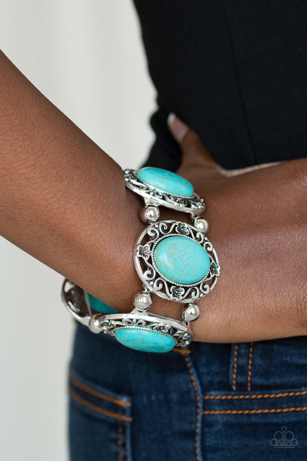 Rodeo Rancho-blue-Paparazzi bracelet