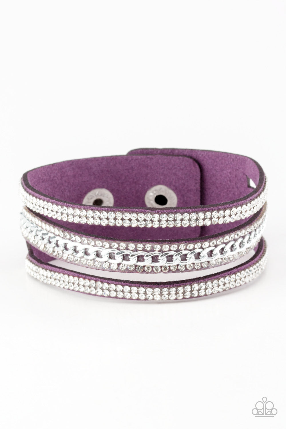 Rollin In Rhinestones - purple - Paparazzi bracelet