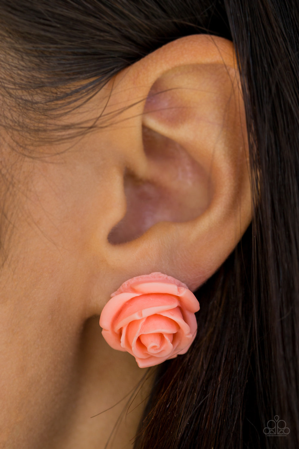 Rose Roulette - orange - Paparazzi earrings