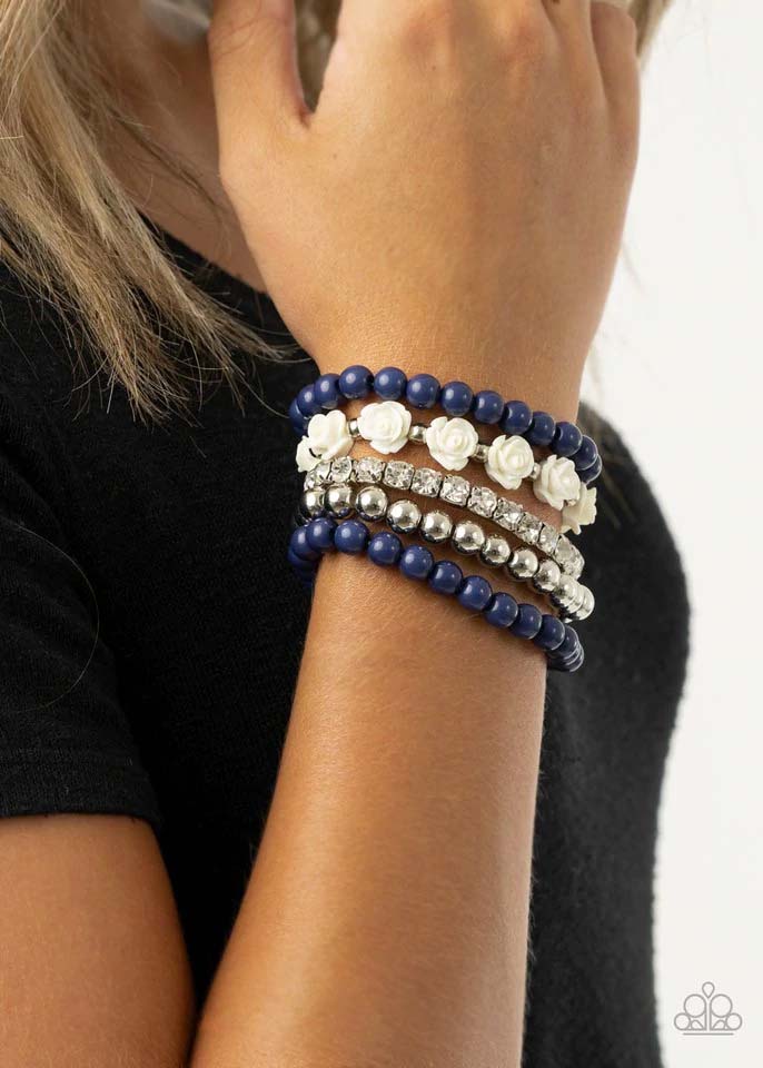 Rose Garden Grandeur - blue - Paparazzi bracelet