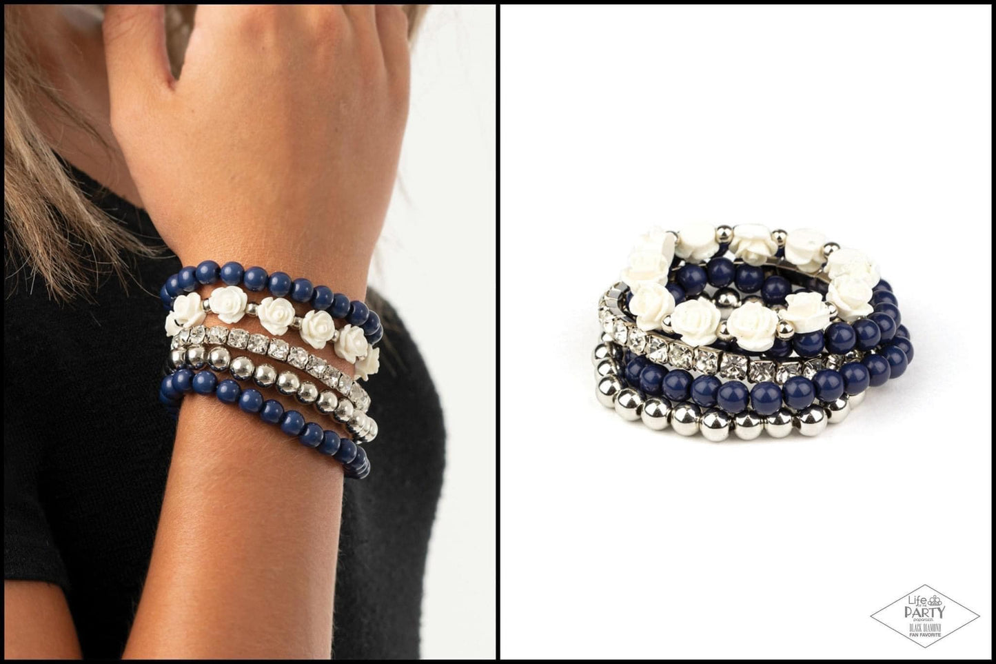 Rose Garden Grandeur - blue - Paparazzi bracelet