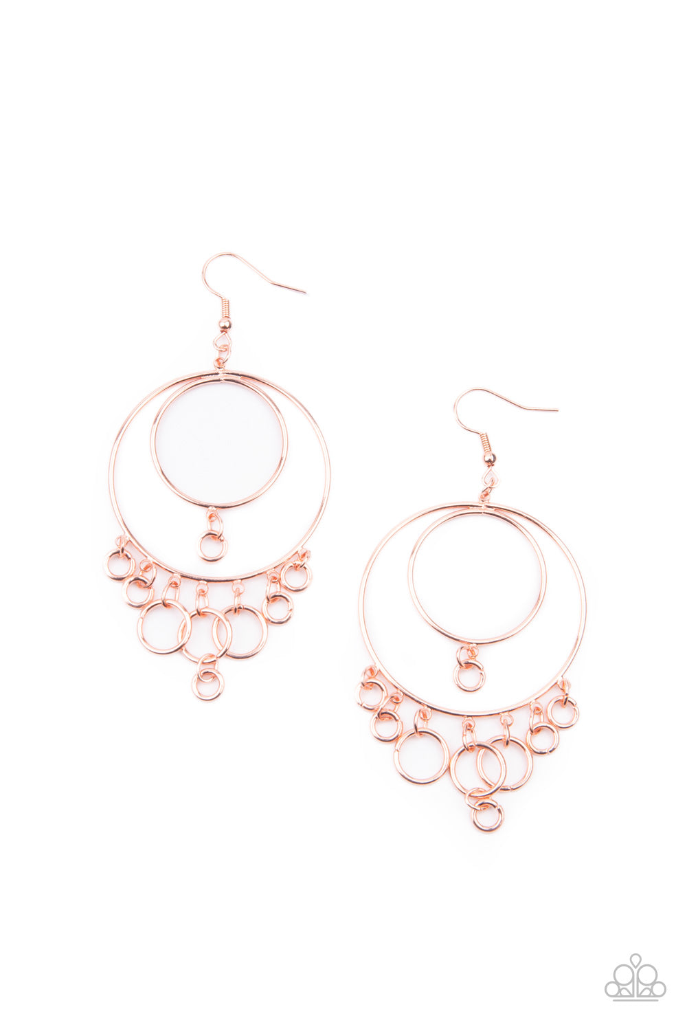 Roundabout Radiance - copper - Paparazzi earrings