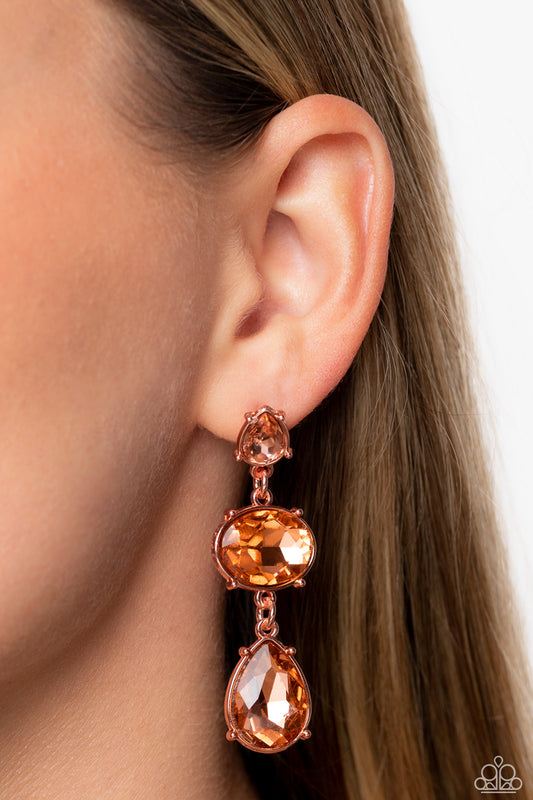Royal Appeal - copper - Paparazzi earrings
