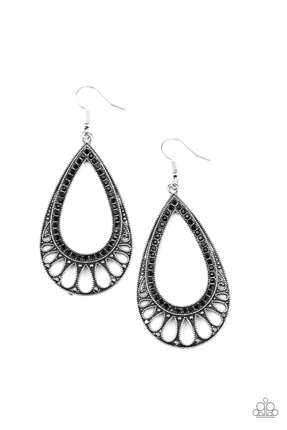 Royal Finesse - black - Paparazzi earrings