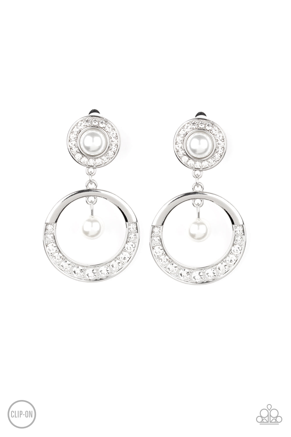 Royal Revival - white - Paparazzi CLIP ON earrings