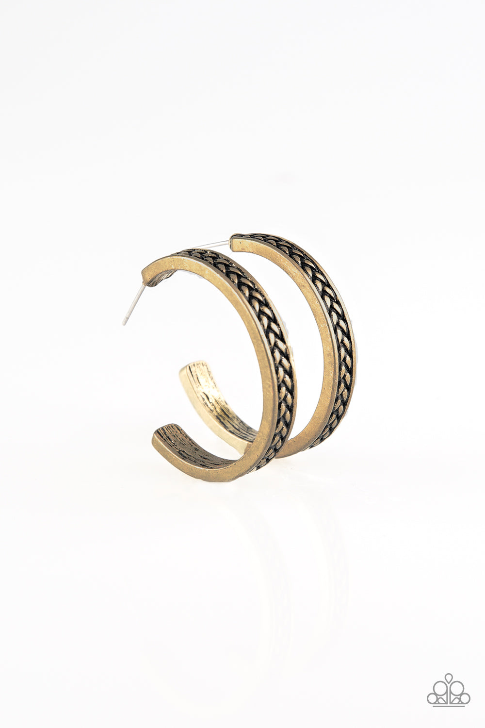 Rugged Retro - brass - Paparazzi earrings