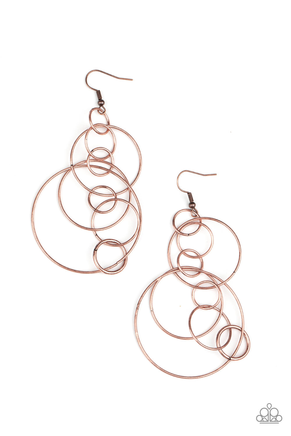 Running Circles Around You - copper - Paparazzi earrings