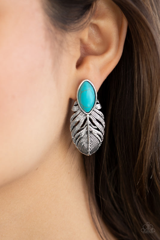 Rural Roadrunner - blue - Paparazzi earrings