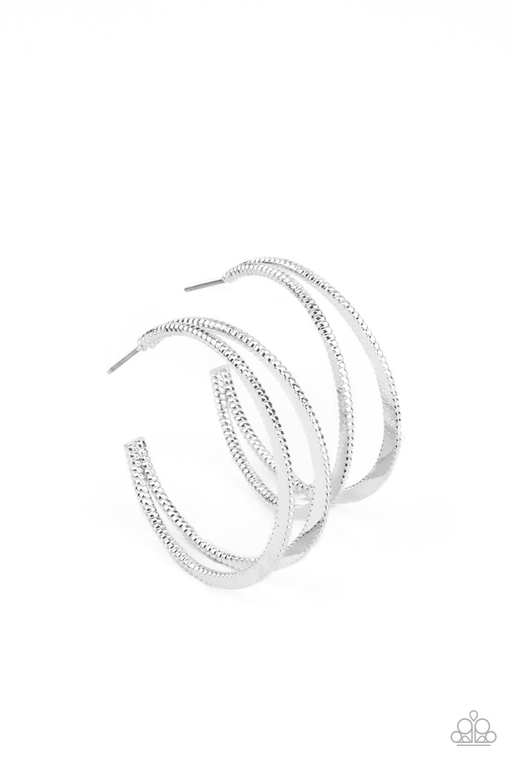 Rustic Curves - silver - Paparazzi earrings