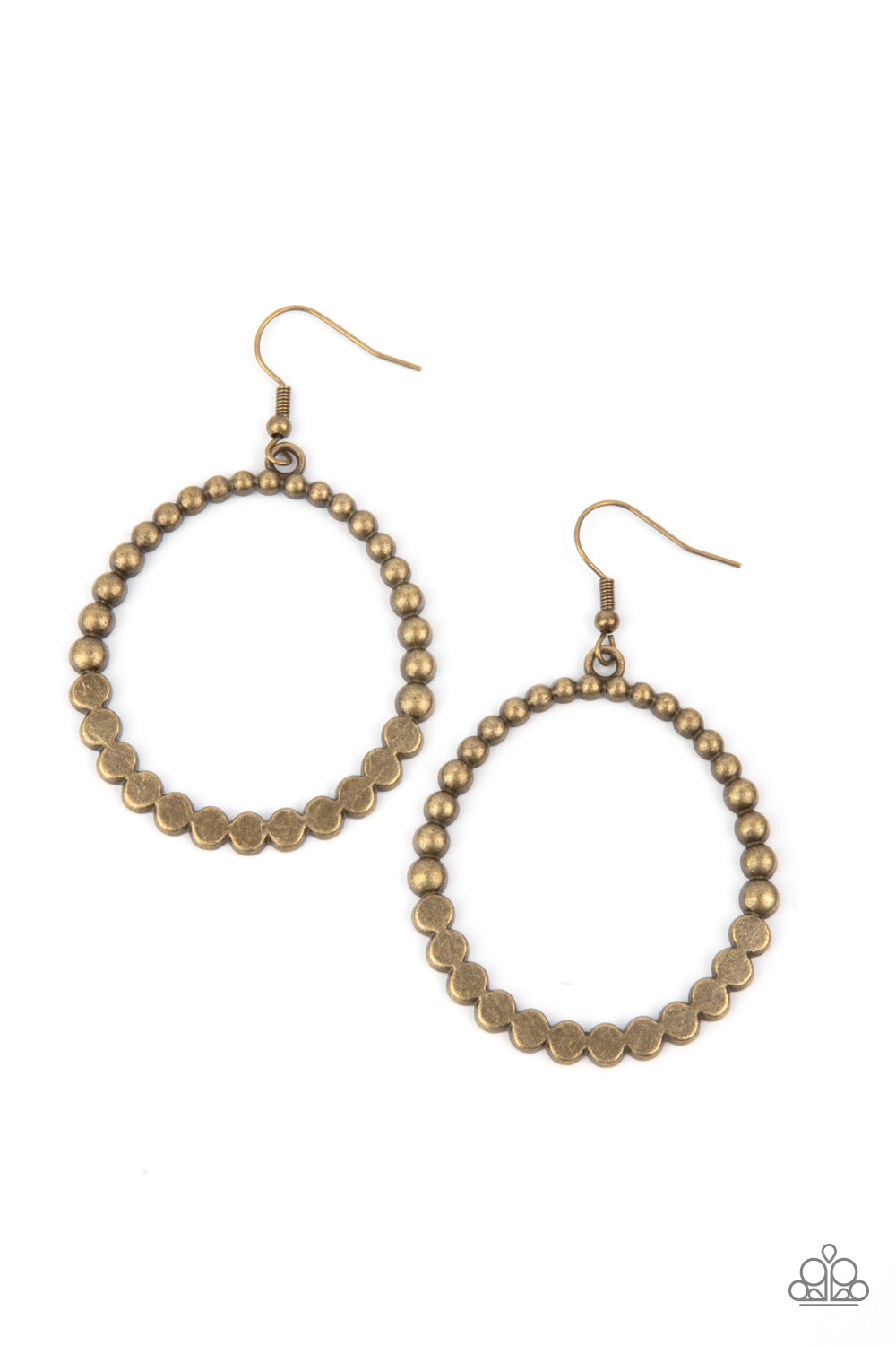 Rustic Society - brass - Paparazzi earrings