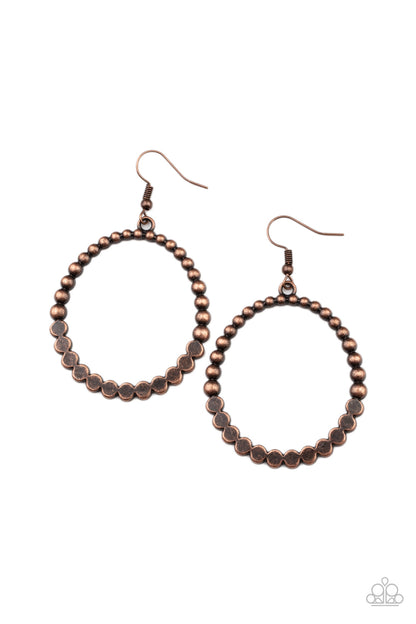 Rustic Society - copper - Paparazzi earrings