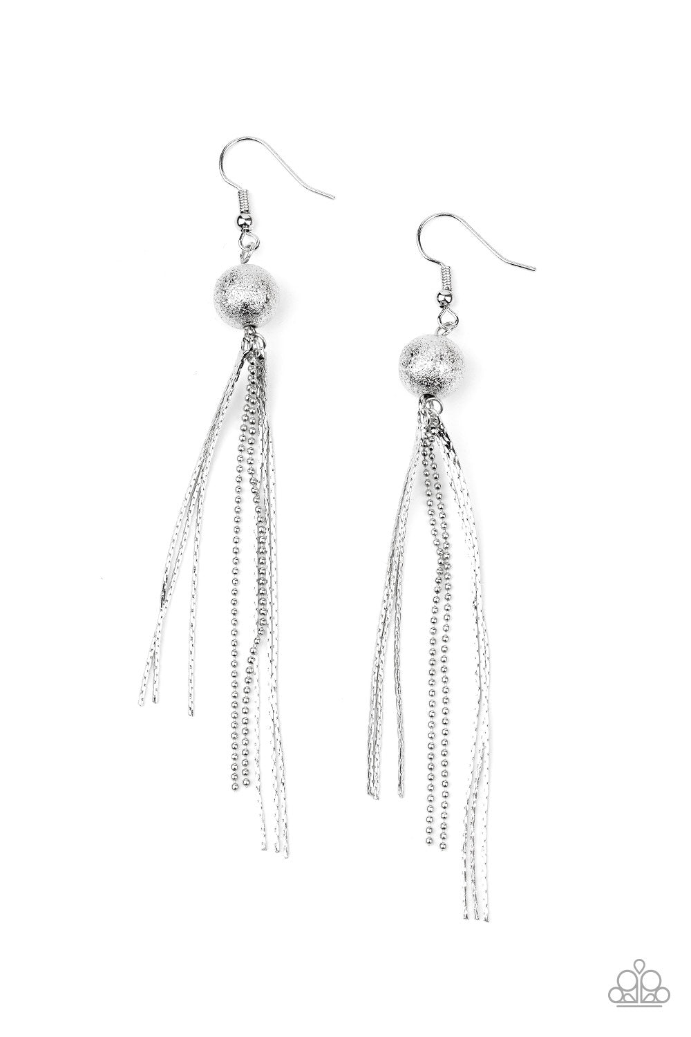 SLEEK-ing Revenge - silver - Paparazzi earrings