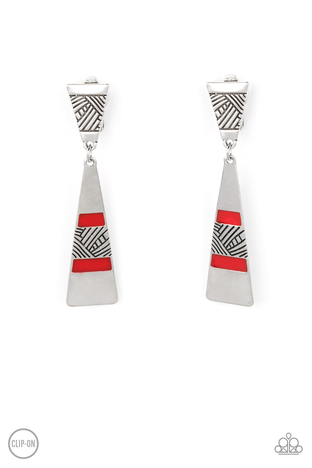 Safari Seeker - red - Paparazzi CLIP ON earrings