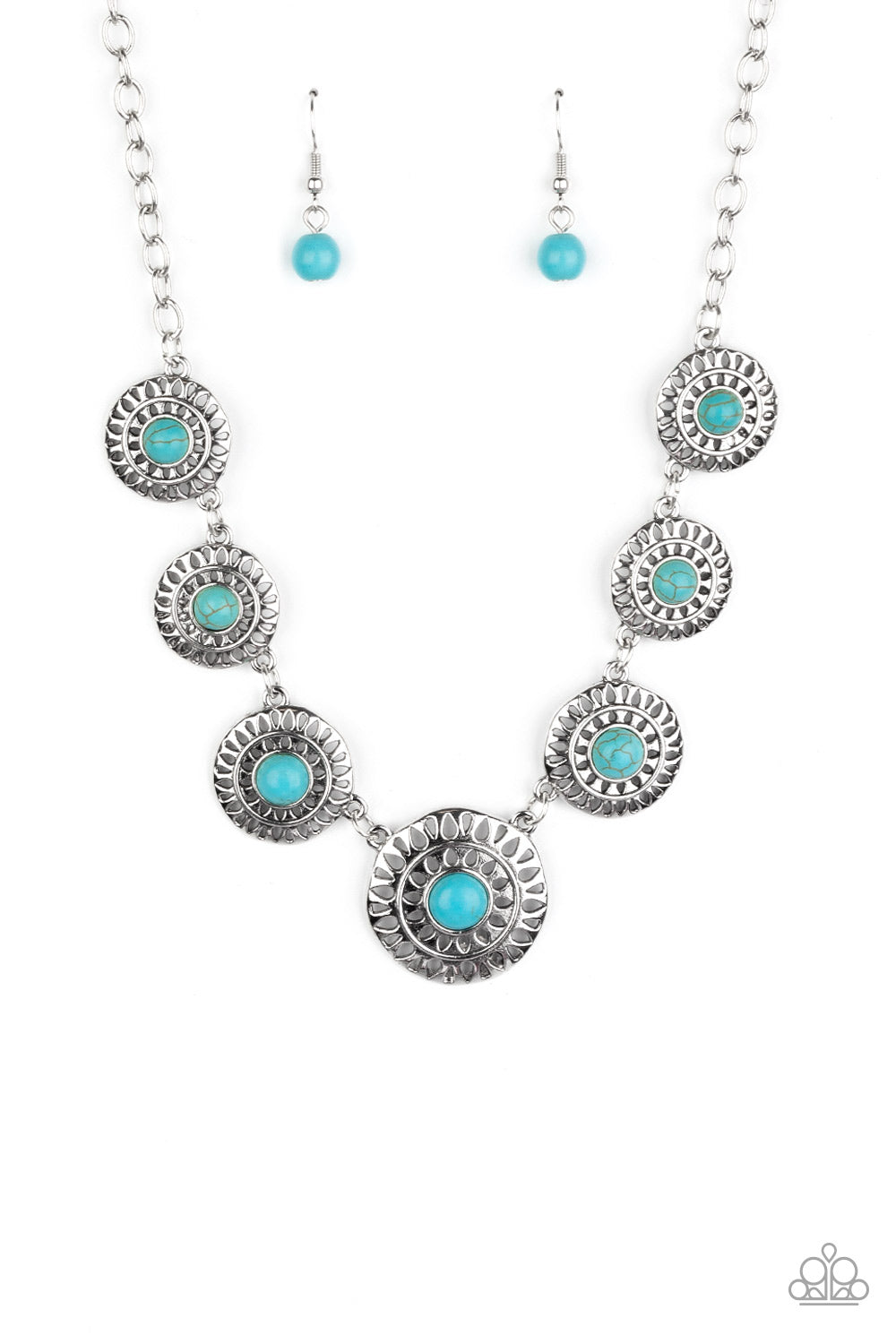 Sahara Solar Power - blue - Paparazzi necklace