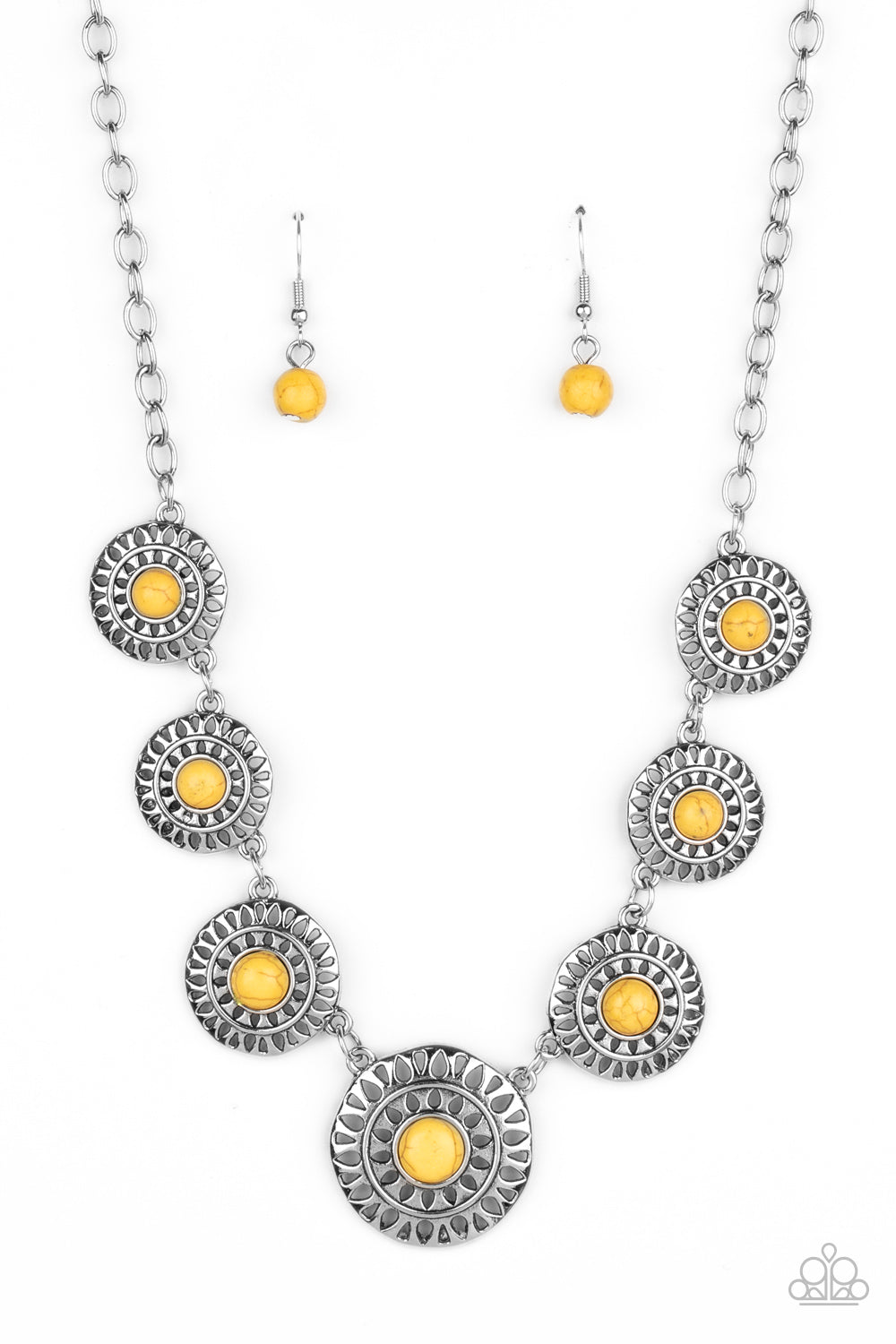 Sahara Solar Power - yellow - Paparazzi necklace