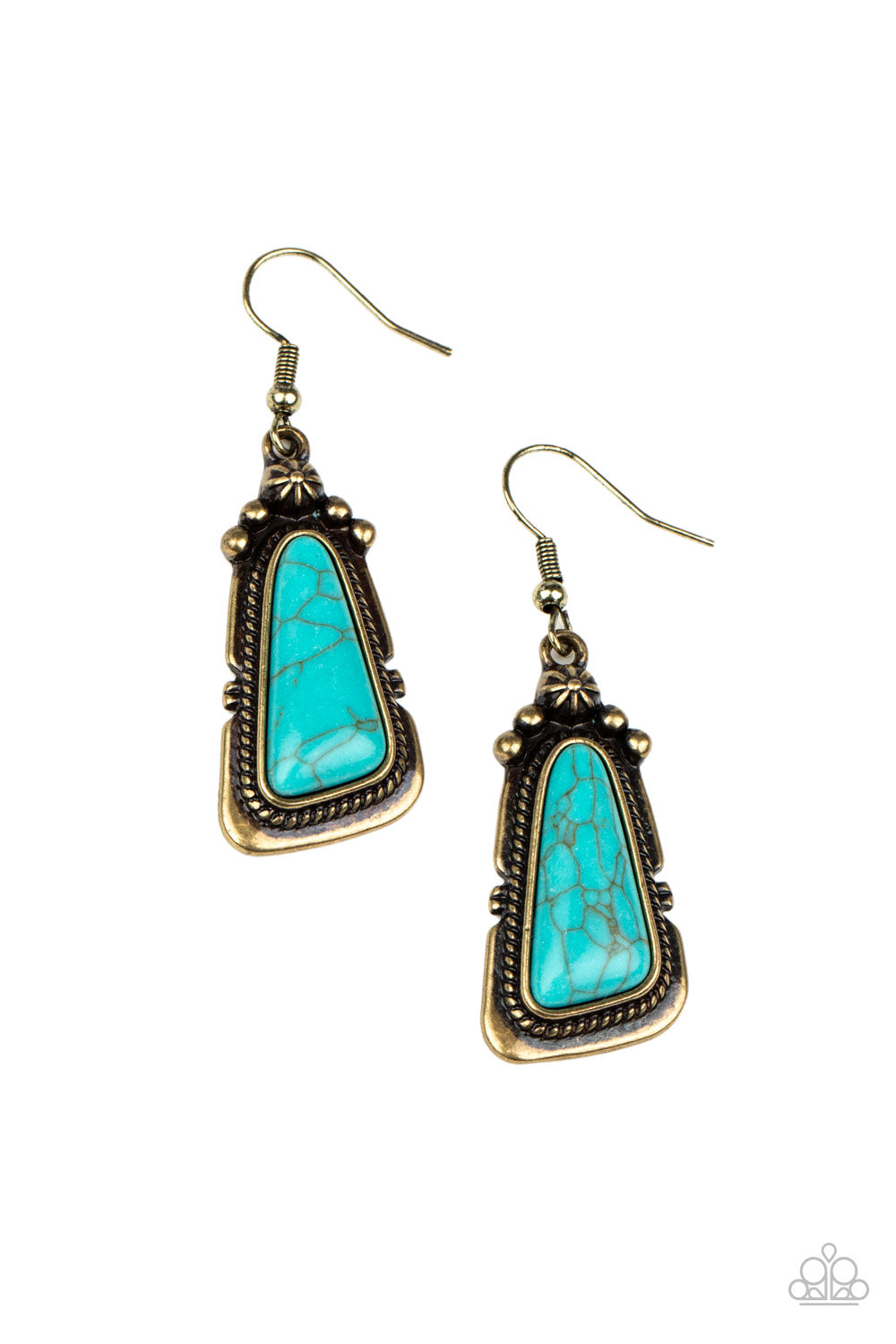 Sahara Solitude - brass - Paparazzi earrings