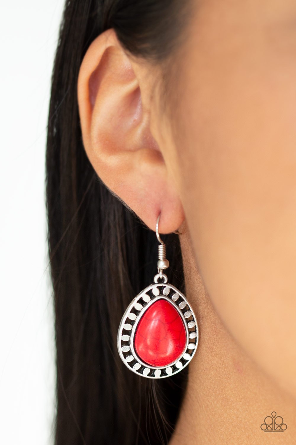 Sahara Serenity - red - Paparazzi earrings