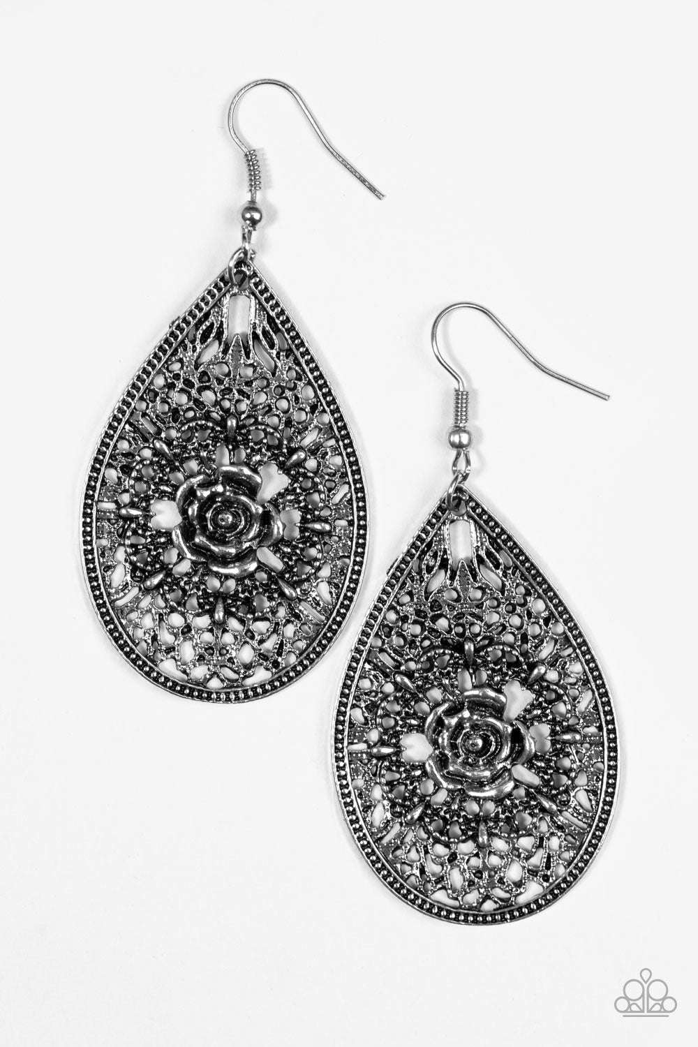 Santa Rosa Shimmer - Silver - Paparazzi earrings