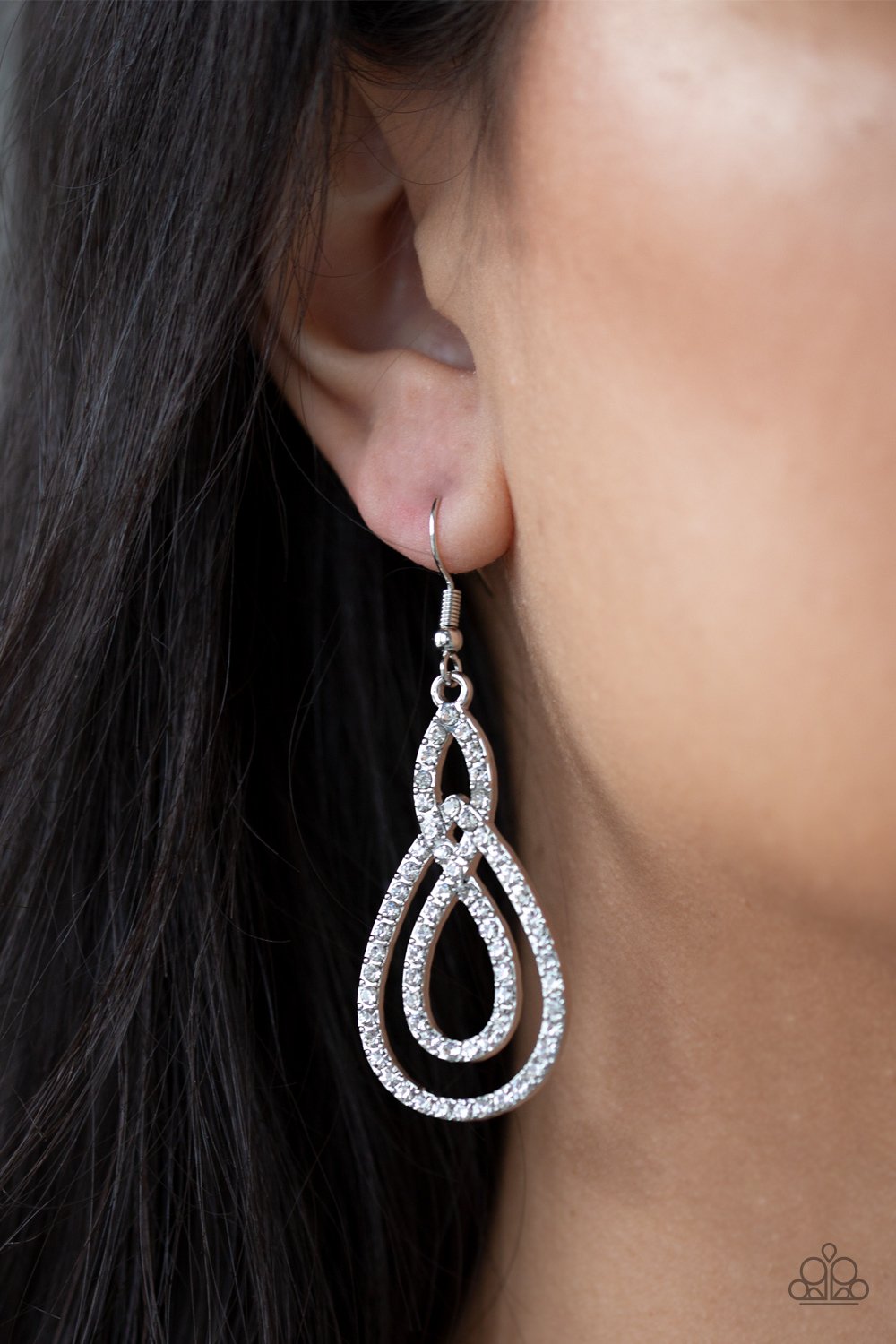 Sassy Sophistication-white-Paparazzi earrings