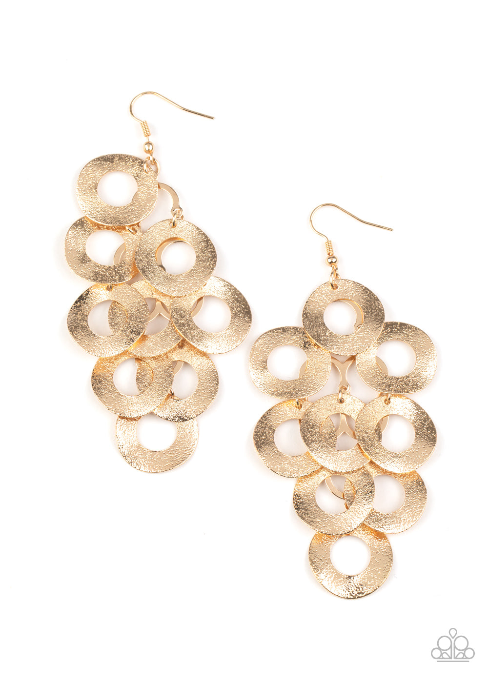 Scattered Shimmer - gold - Paparazzi earrings