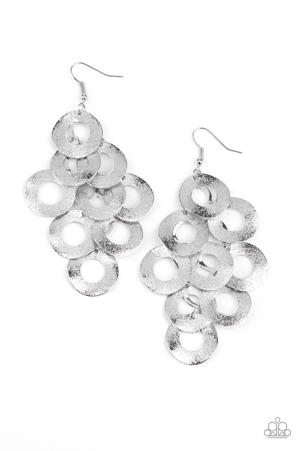 Scattered Shimmer - silver - Paparazzi earrings