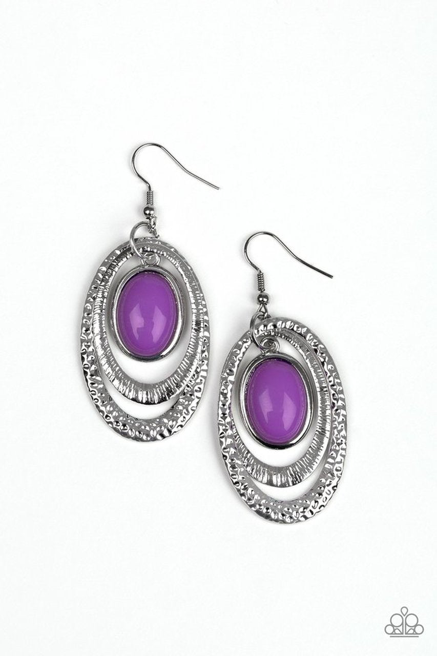 Seaside Spinster - purple - Paparazzi earrings