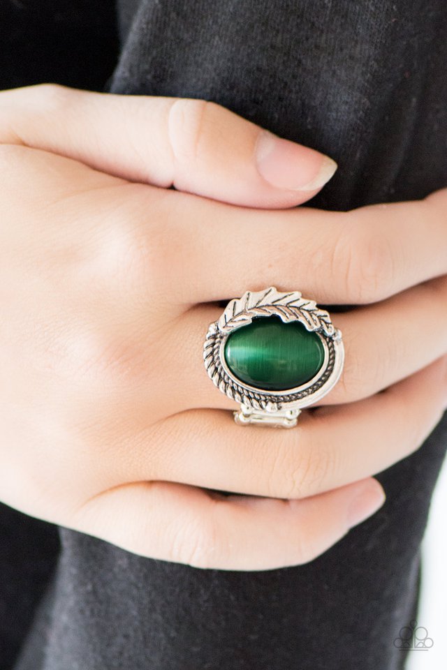 Seasonal Shimmer - Green - Paparazzi ring