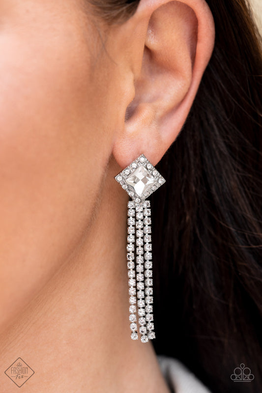 Seasonal Sparkle - white - Paparazzi earrings