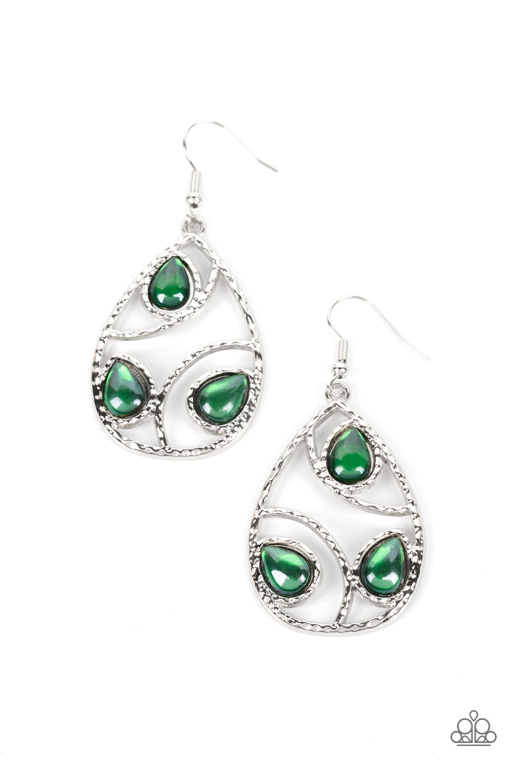 Send the BRIGHT Message - green - Paparazzi earrings