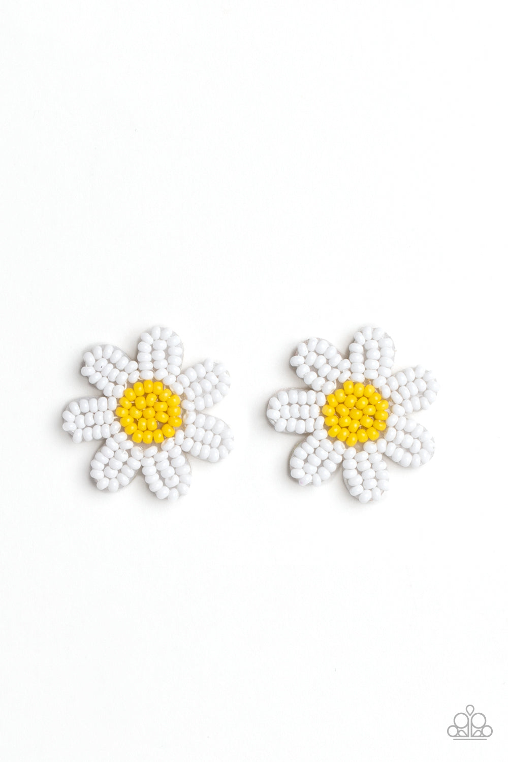 Sensational Seeds - white - Paparazzi earrings