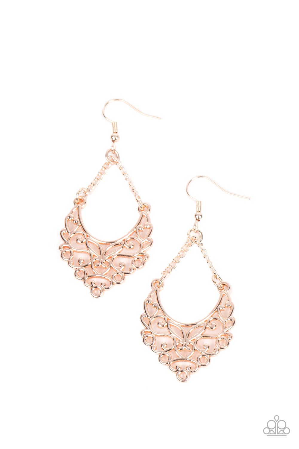 Sentimental Setting - rose gold - Paparazzi earrings