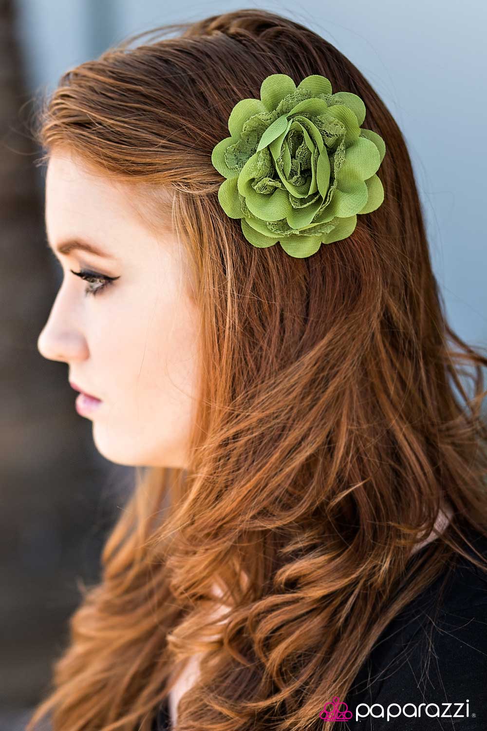 Setting the Tone - Green - Paparazzi hair clip