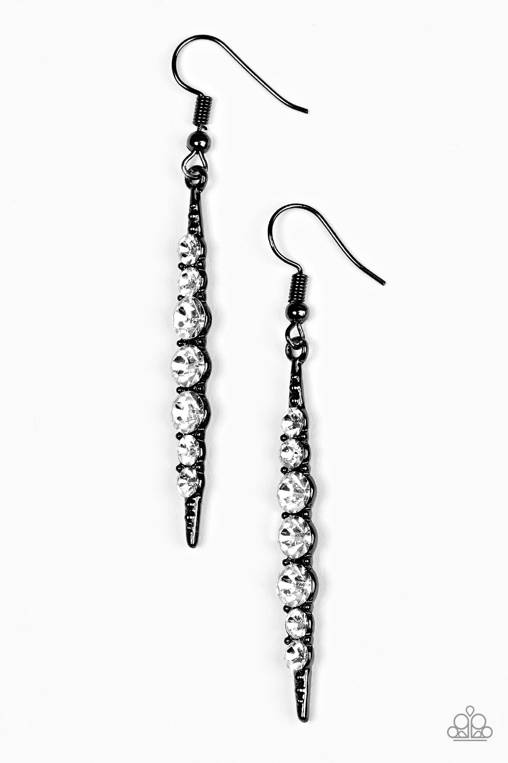 Sharp Dressed GLAM - Black - Paparazzi earrings