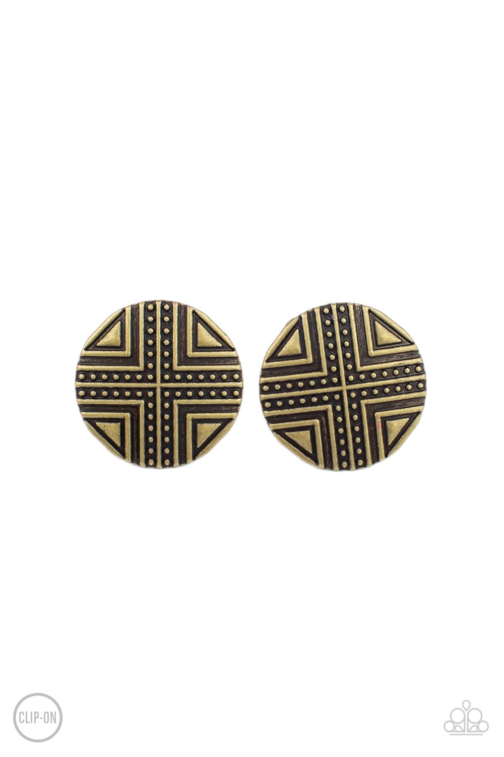Shielded Shimmer - brass - Paparazzi CLIP ON earrings