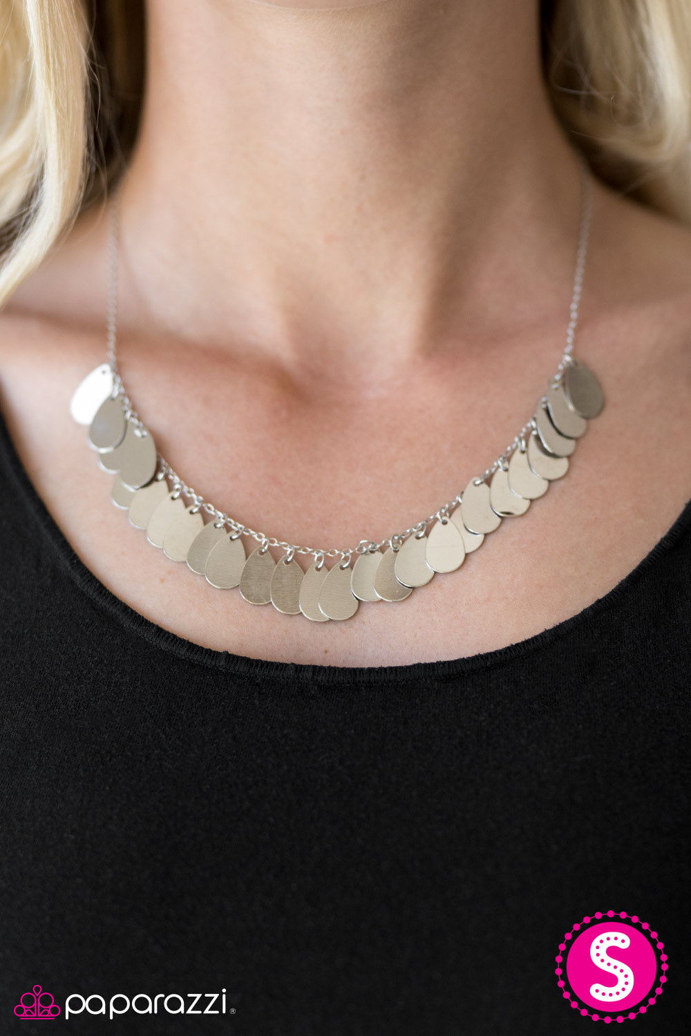 Shimmer Storm - Silver - Paparazzi necklace