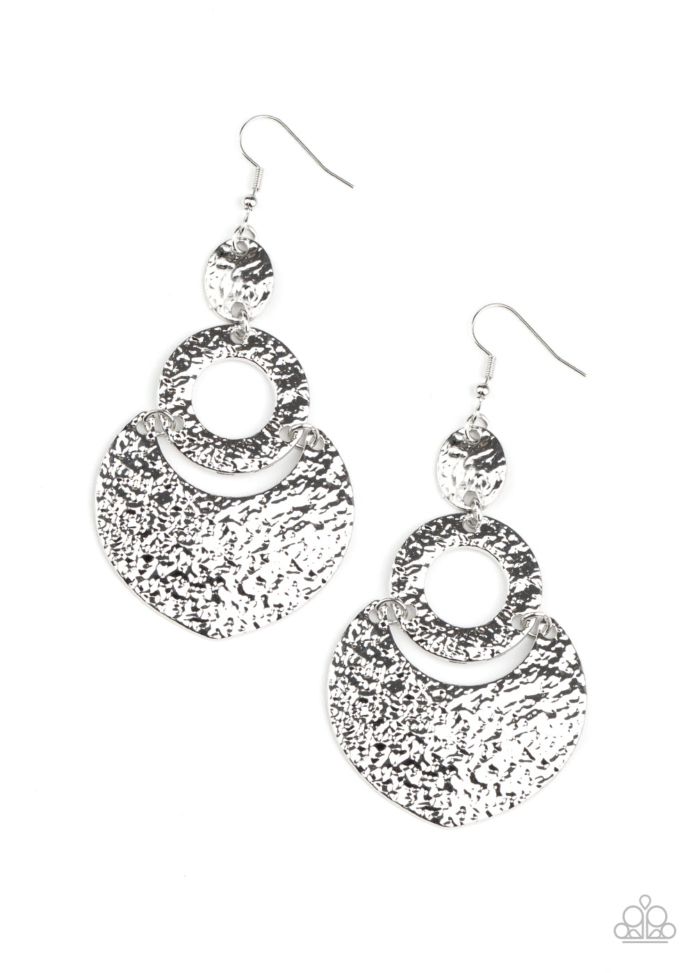 Shimmer Suite - silver - Paparazzi earrings