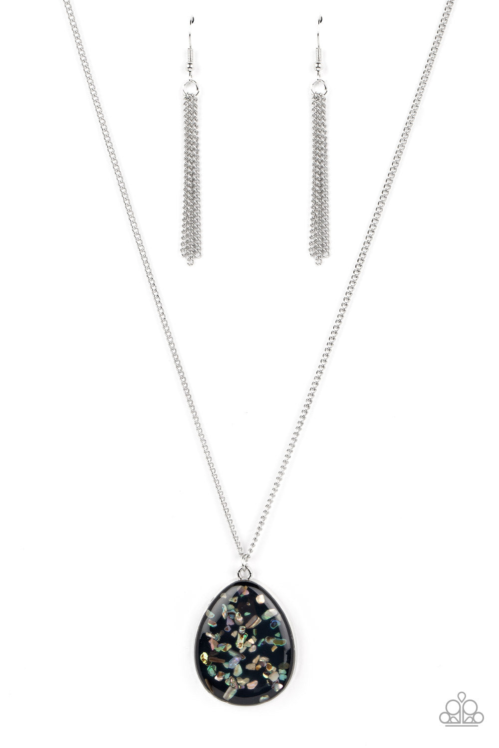 Shimmering Seafloors - black - Paparazzi necklace