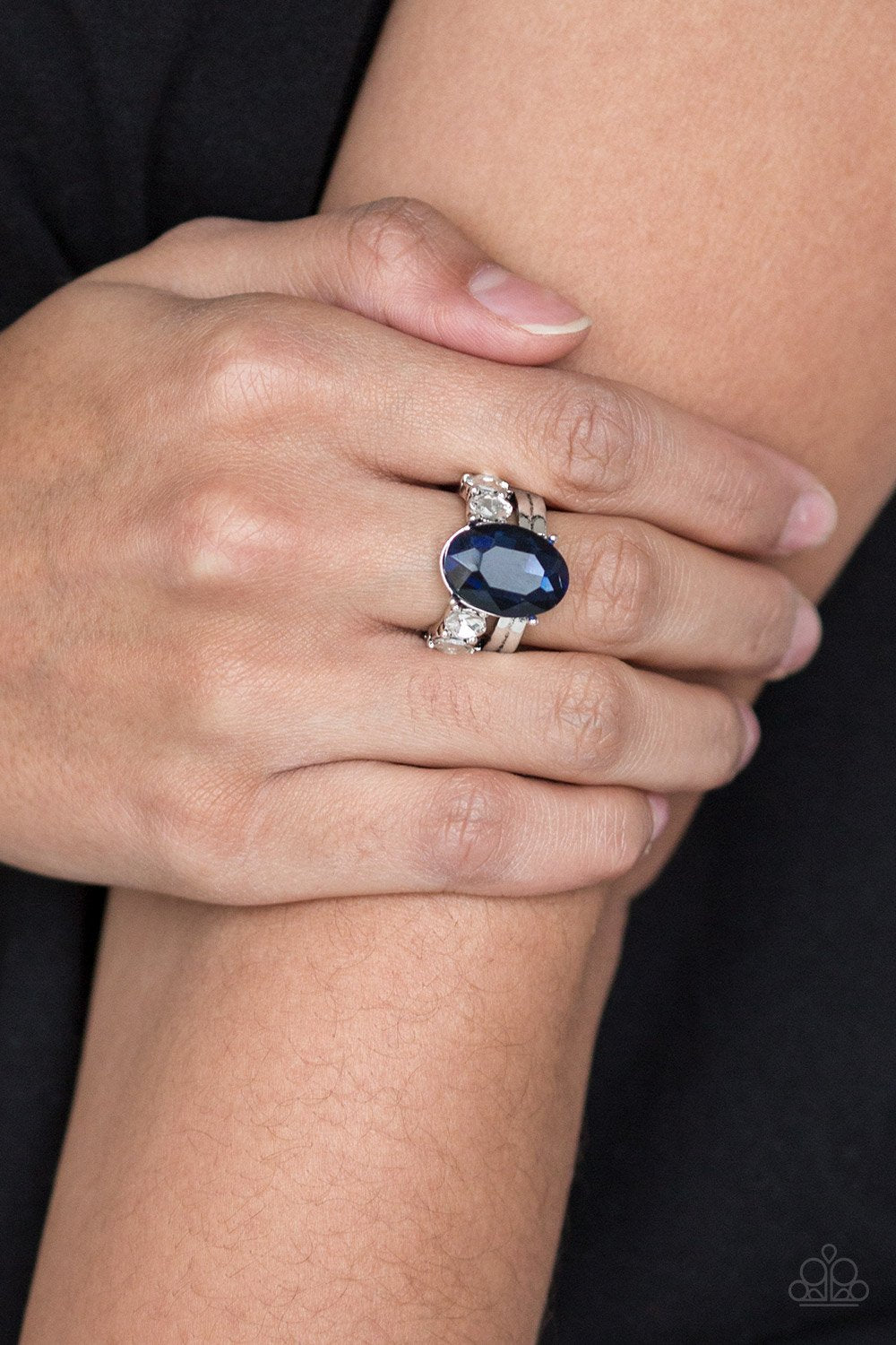 Shine Bright Like a Diamond-blue-Paparazzi ring