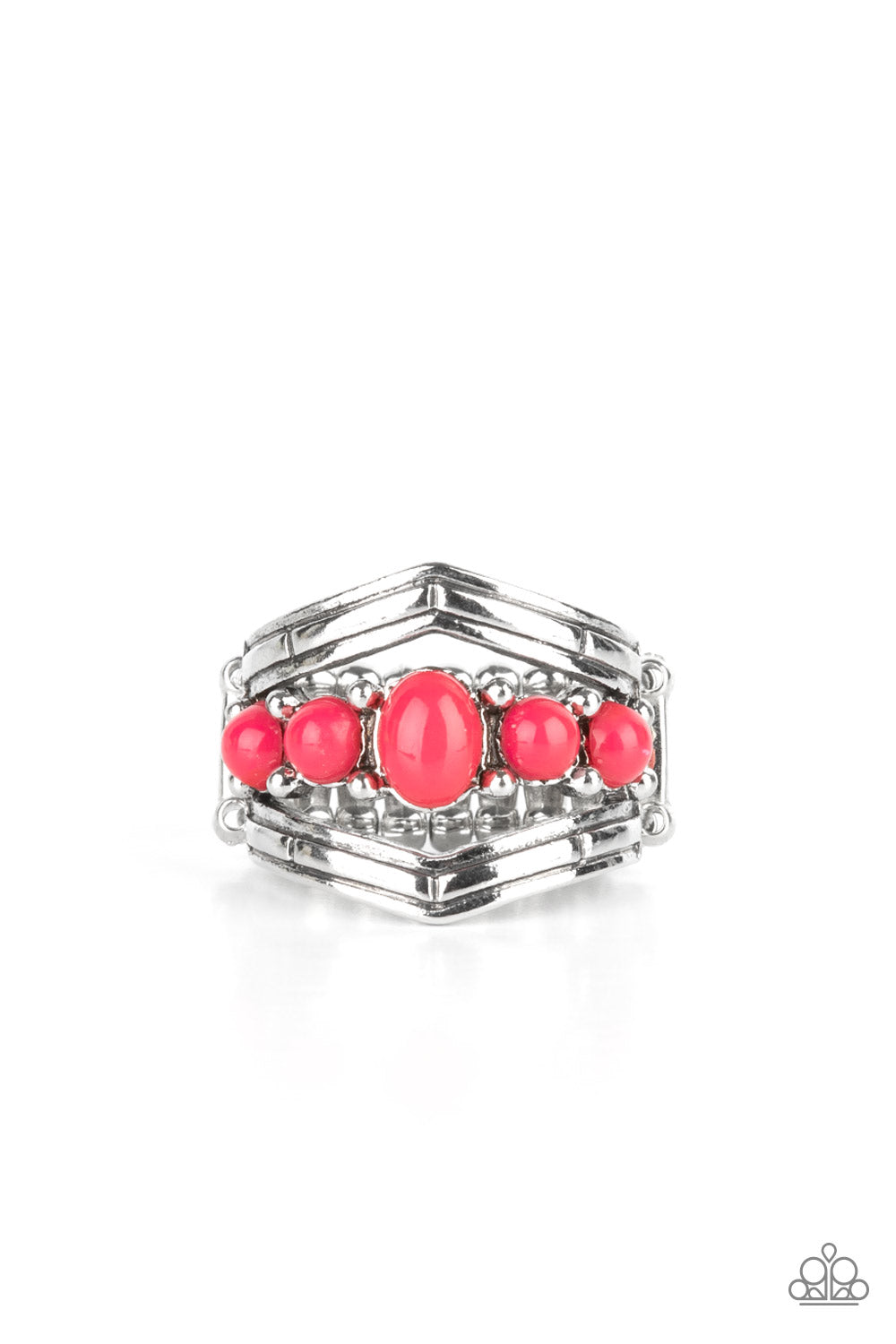 Show-Stopping Chevron - pink - Paparazzi ring