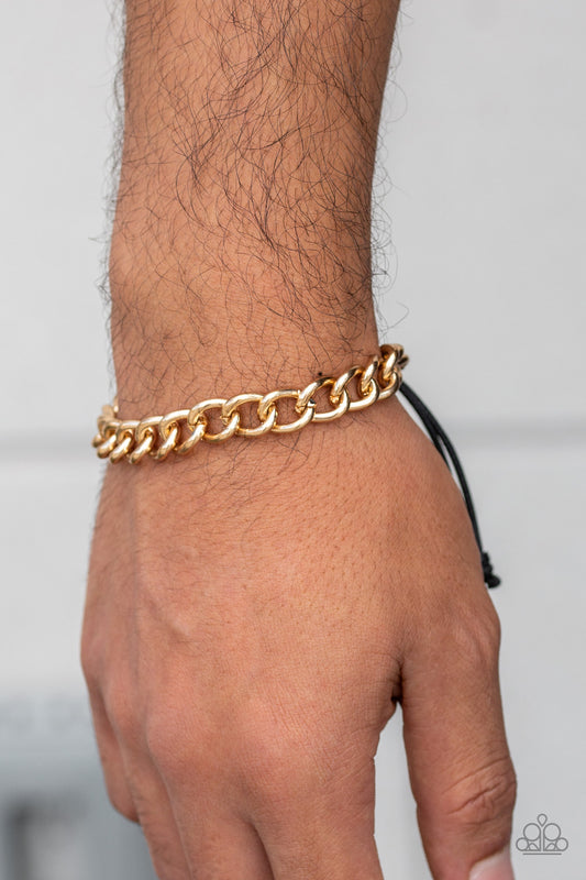 Sideline - gold - Paparazzi mens bracelet