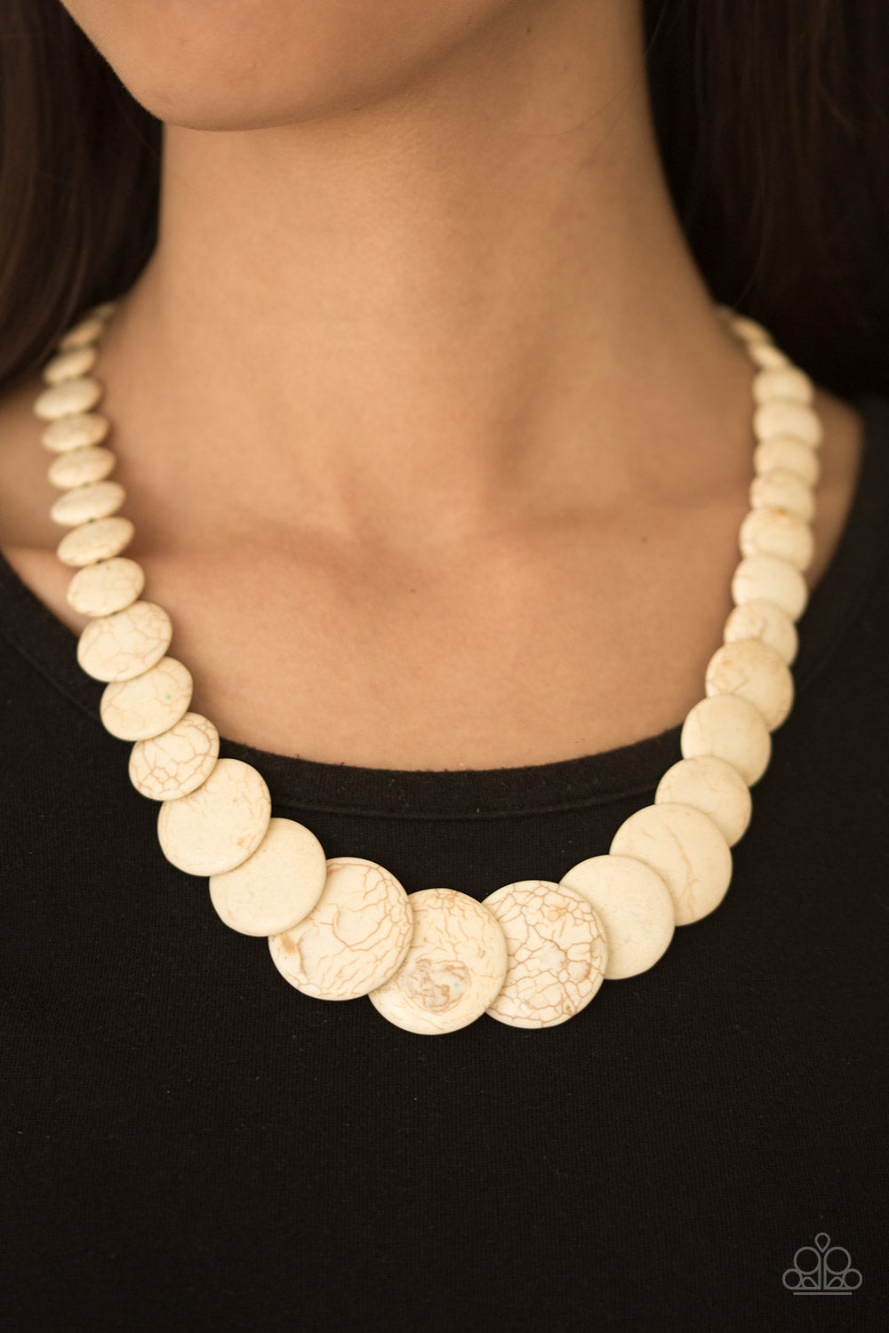 Sierra Mountains - white - Paparazzi necklace
