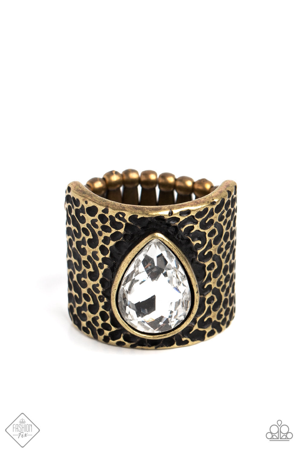 Singed Shape - brass - Paparazzi ring