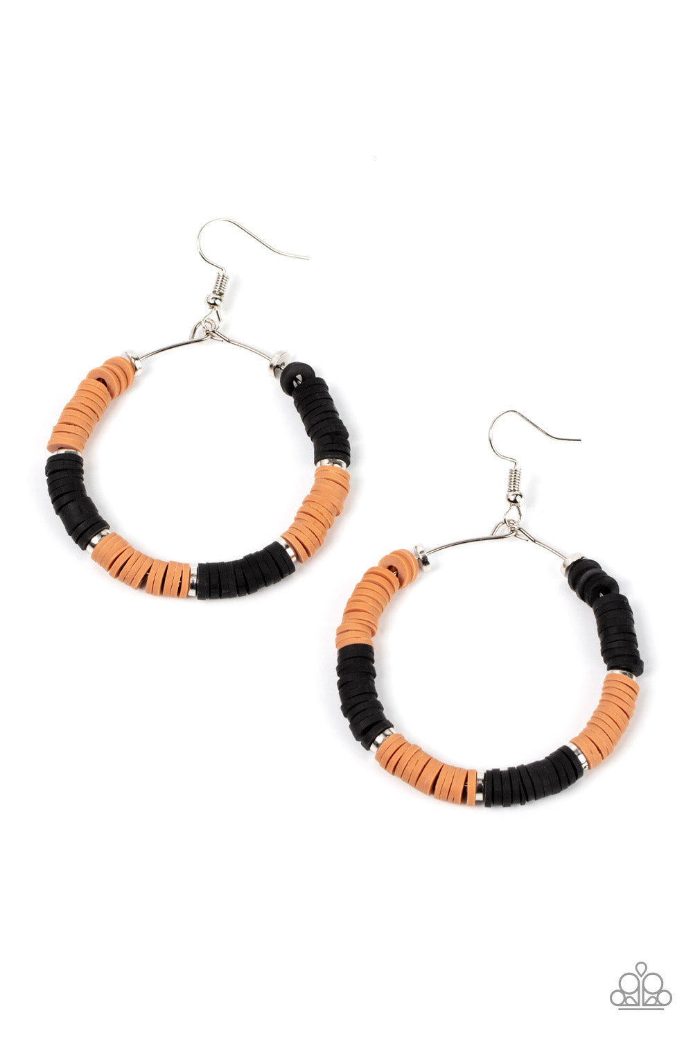 Skillfully Stacked - black - Paparazzi earrings