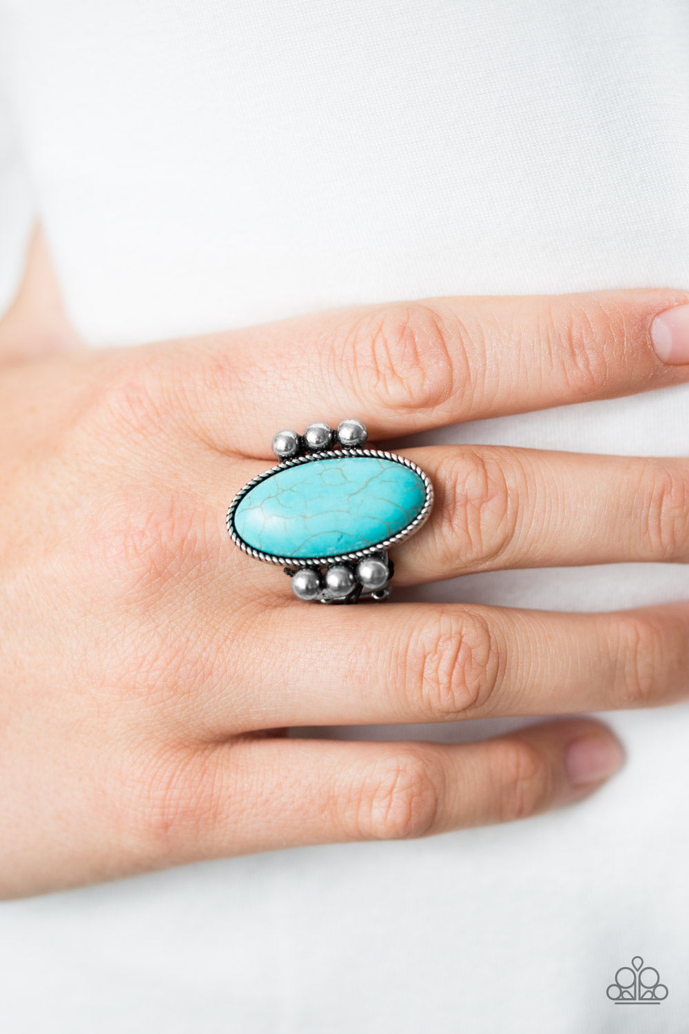 Skipping SANDSTONES - Blue - Paparazzi ring