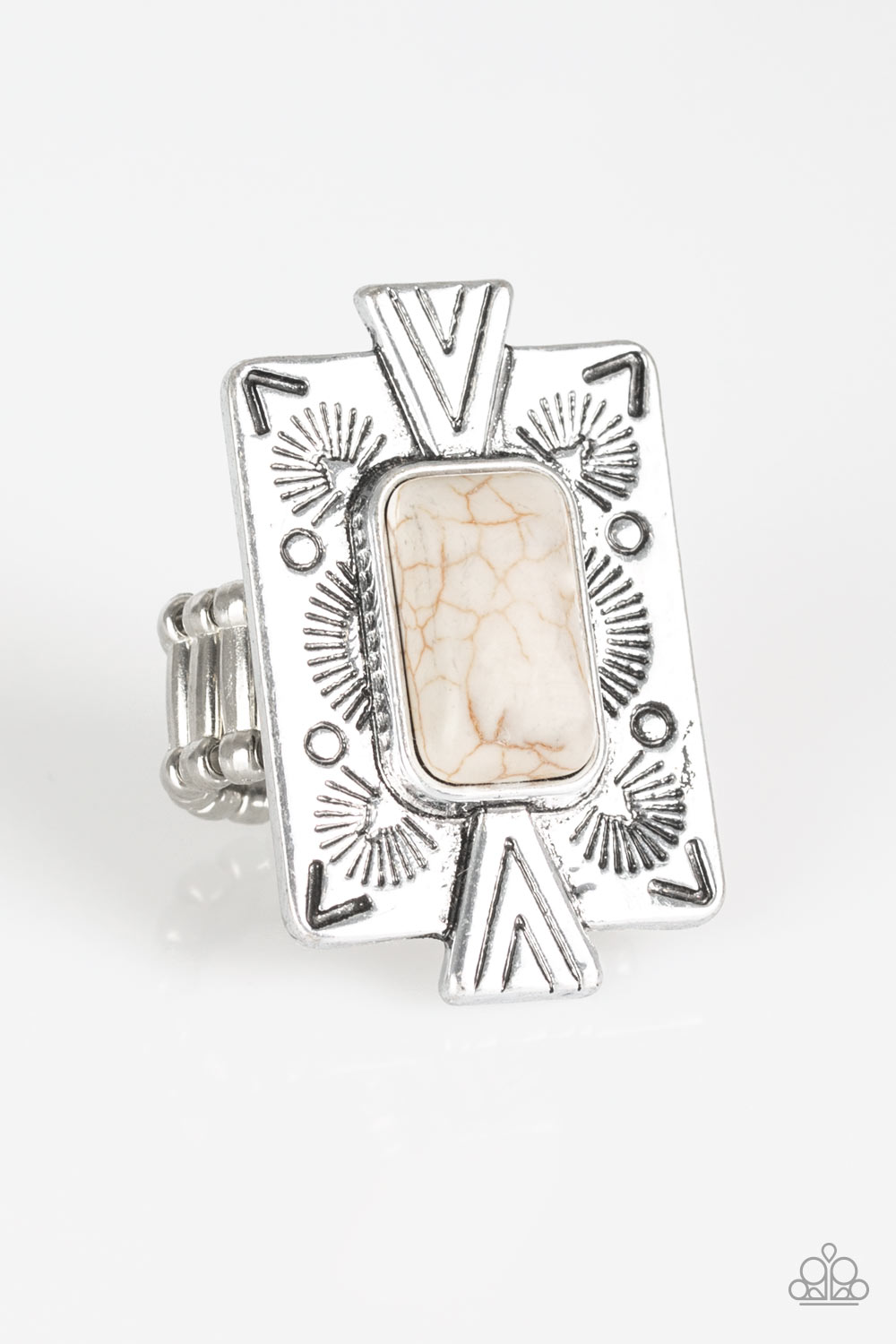 So Smithsonian - white - Paparazzi ring