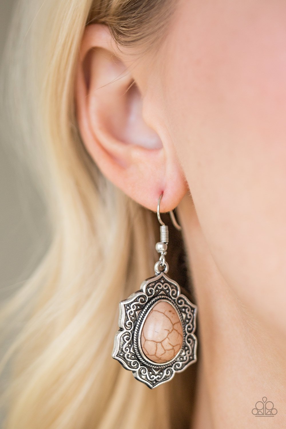 So Santa Fe-brown-Paparazzi earrings