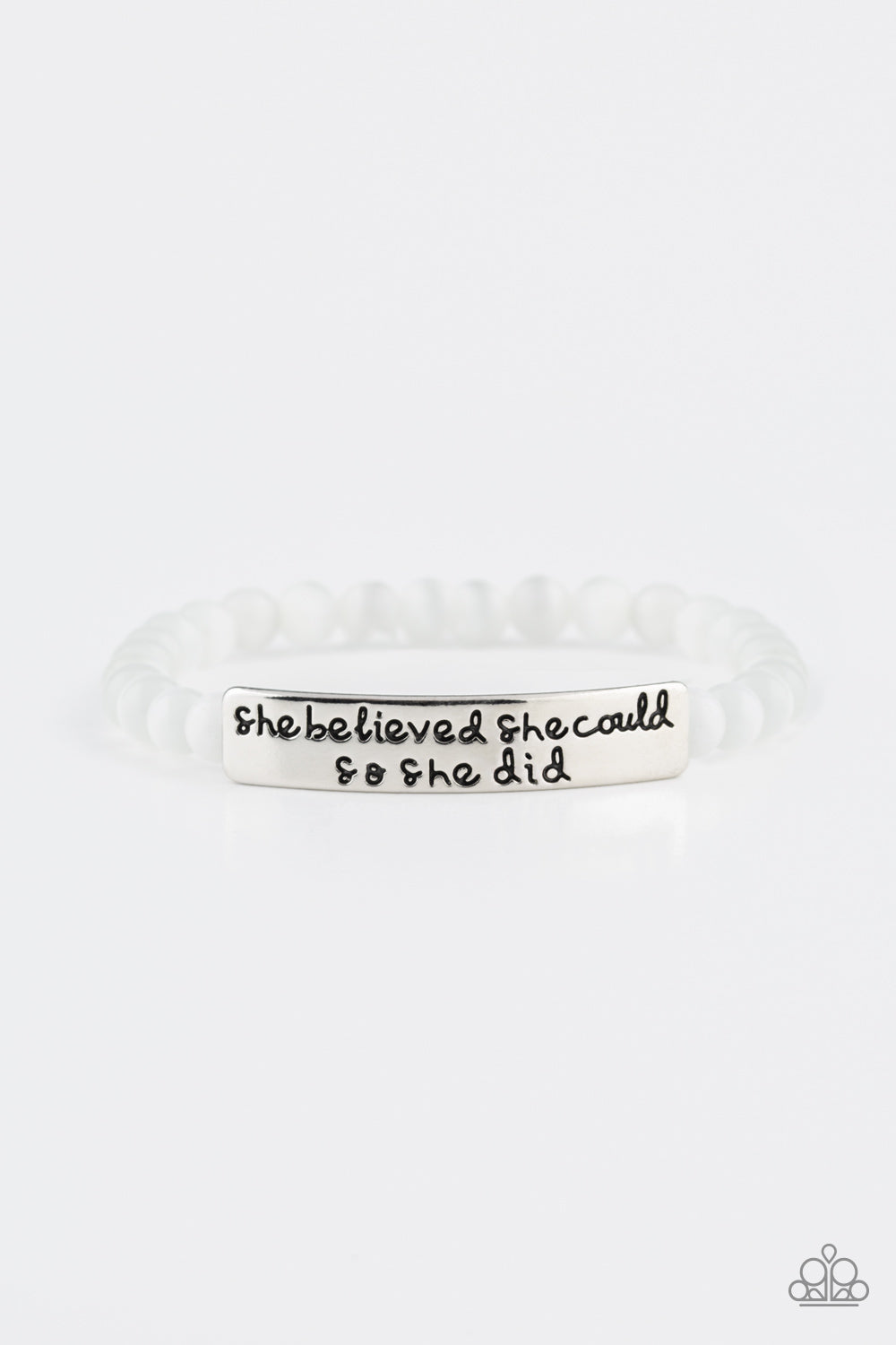 So She Did - white - Paparazzi bracelet