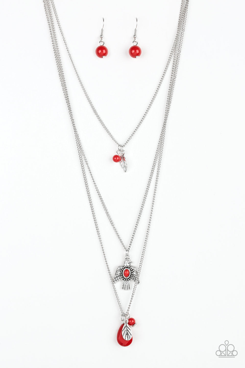 Soar With The Eagles - red - Paparazzi necklace