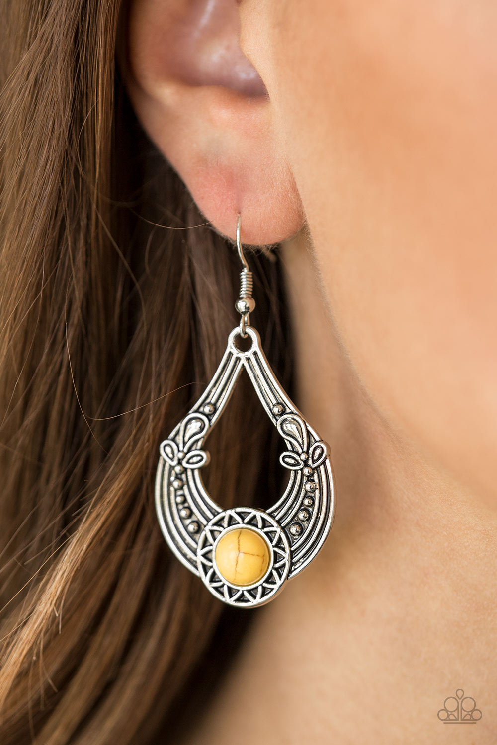 Sol Sonata - yellow - Paparazzi earrings