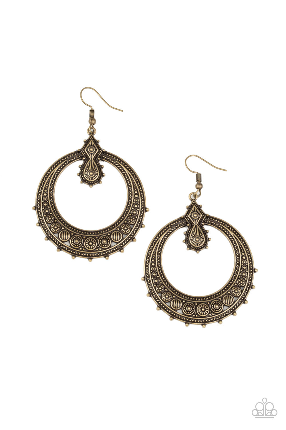 Solar Orbit - brass - Paparazzi earrings